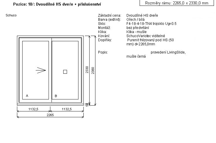 Dvoudílné HS dveře + příslušenství 